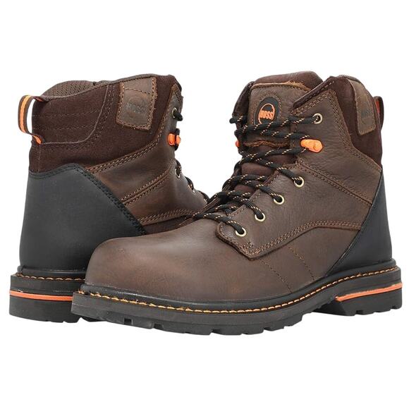 Big Hoss Mens Carson 6 in Work Boot US 7 XXW 6E Brown Composite Toe Leather NIB - Picture 2 of 12